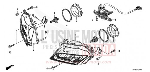 HEADLIGHT CBR600RAC de 2012