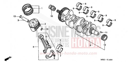CRANKSHAFT/PISTON CB600F22 de 2002