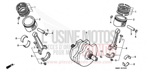 CRANKSHAFT/PISTON VT1100C2X de 1999