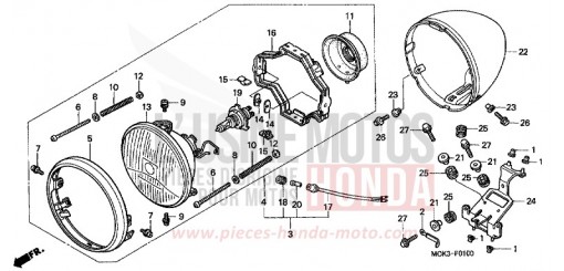HEADLIGHT VT1100C2Y de 2000
