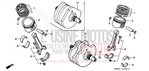 CRANKSHAFT/PISTON VT1100C3X de 1999