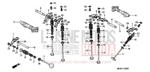 CAMSHAFT/VALVE XL650V3 de 2003