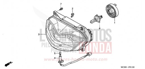HEADLIGHT XL650V5 de 2005