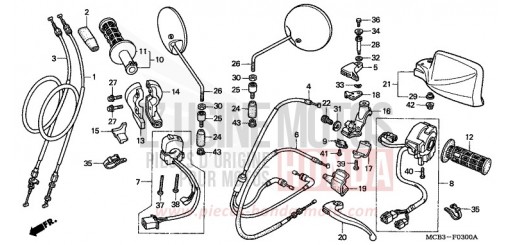INTERRUTTORE/CAVO XL650VY di 2000