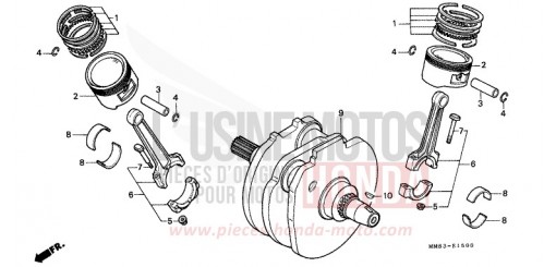 CRANKSHAFT/PISTON VT1100CR de 1994
