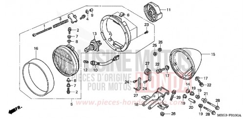 HEADLIGHT VT750C4 de 2004