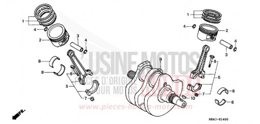 CRANKSHAFT/PISTON VT750CW de 1998