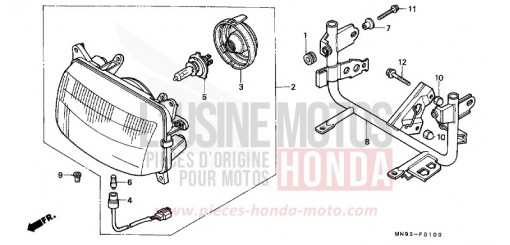 HEADLIGHT NX650J de 1988