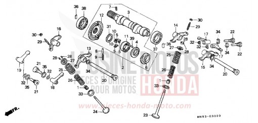 CAMSHAFT/VALVE NX650J de 1988