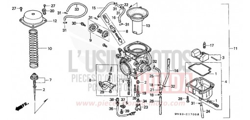 CARBURETOR NX650K de 1989