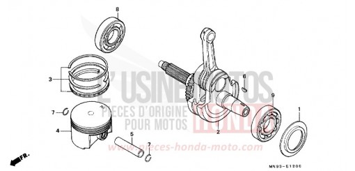 PISTON/CRANKSHAFT NX650L de 1990