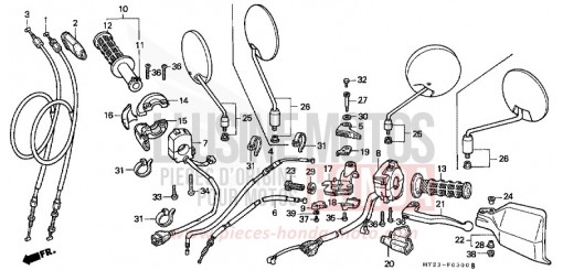 SWITCH/CABLE NX650R de 1994