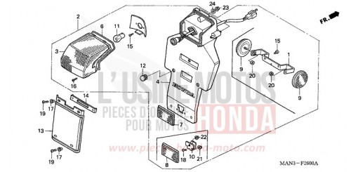 TAILLIGHT NX650S de 1995