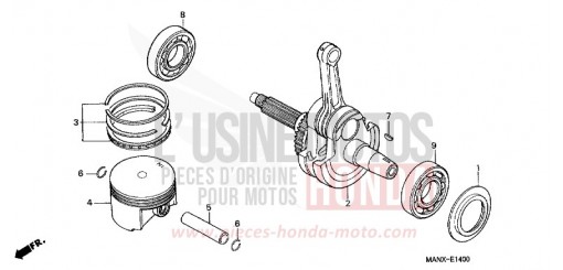 PISTON/CRANKSHAFT NX650X de 1999