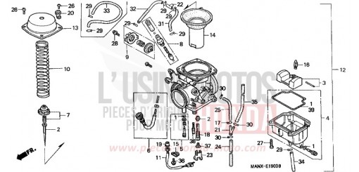 CARBURETOR NX650X de 1999