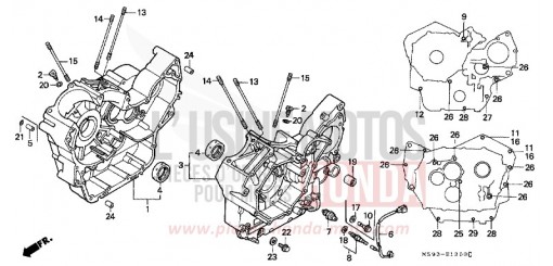 CRANKCASE NTV650P de 1993