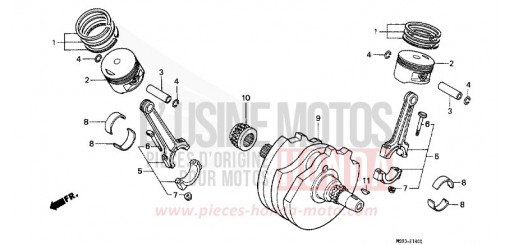 CRANKSHAFT/PISTON NTV650P de 1993