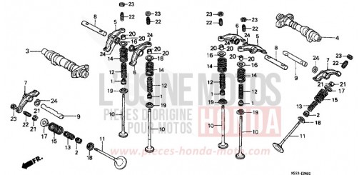 CAMSHAFT/VALVE NTV650P de 1993