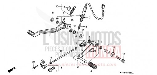 PEDAL NTV650S de 1995