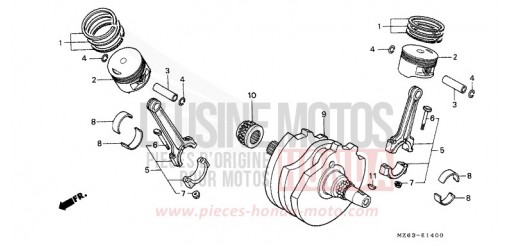CRANKSHAFT/PISTON NTV650S de 1995