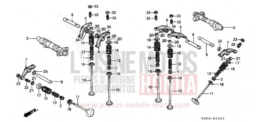 CAMSHAFT/VALVE NTV650V de 1997