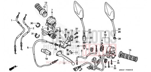 INTERRUTTORE/CAVO CB750F21 di 2001