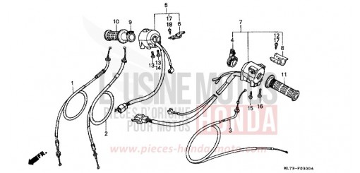 INTERRUTTORE/CAVO VFR750FG di 1986