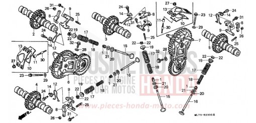 CAMSHAFT/VALVE VFR750FK de 1989