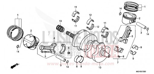 CRANKSHAFT/PISTON VFR800XD de 2013