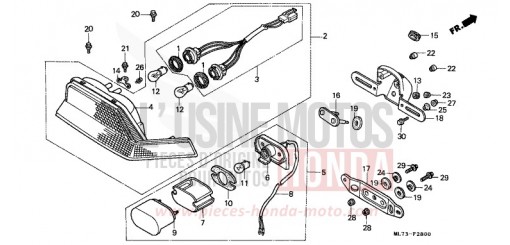 TAILLIGHT VFR750FK de 1989