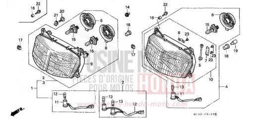 HEADLIGHT VFR750FM de 1991