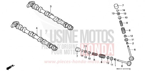 CAMSHAFT/VALVE CBR900RRV de 1997