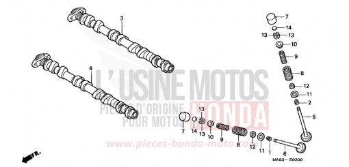 CAMSHAFT/VALVE CBR900RRW de 1998