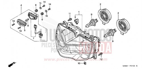 HEADLIGHT CBR900RRW de 1998