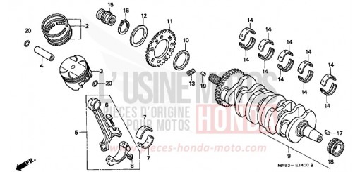CRANKSHAFT/PISTON CBR900RRX de 1999