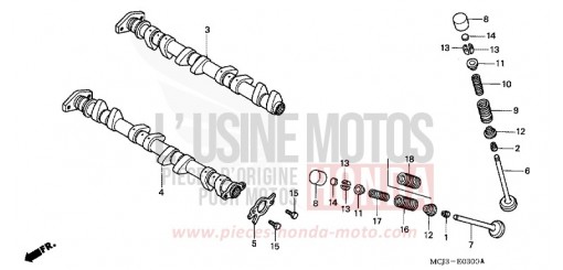 CAMSHAFT/VALVE CBR900RRY de 2000