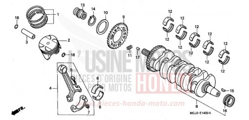 CRANKSHAFT/PISTON CBR900RRY de 2000