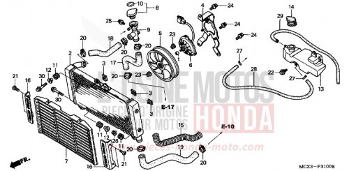 RADIATOR CB900F3 de 2003
