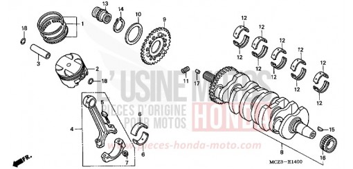 CRANKSHAFT/PISTON CB900F4 de 2004