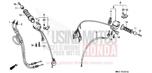 SWITCH/CABLE CBR1000FK de 1989