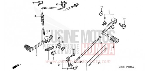PEDAL VTR1000F2 de 2002