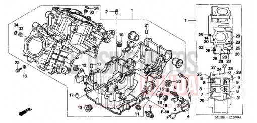 CRANKCASE VTR1000F5 de 2005