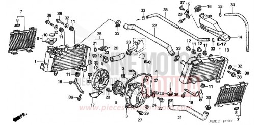 RADIATOR VTR1000F5 de 2005