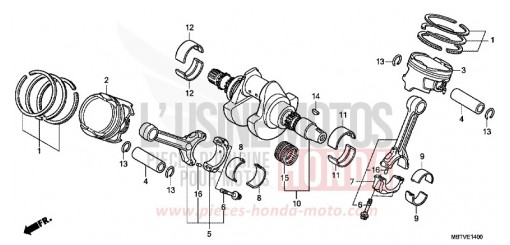 CRANKSHAFT/PISTON XL1000VB de 2011
