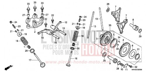 CAMSHAFT/VALVE XR125L5 de 2005
