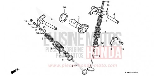 CAMSHAFT/VALVE NX125K de 1989