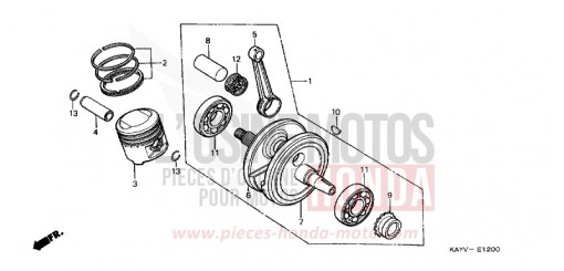 CRANKSHAFT/PISTON NX125V de 1997