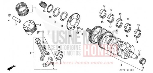 CRANKSHAFT/PISTON CBR1100XX3 de 2003