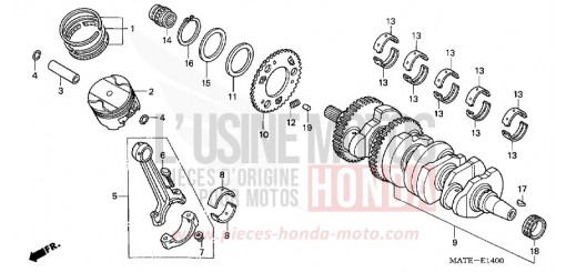 CRANKSHAFT/PISTON CBR1100XX5 de 2005