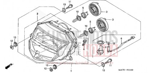 HEADLIGHT CBR1100XX5 de 2005